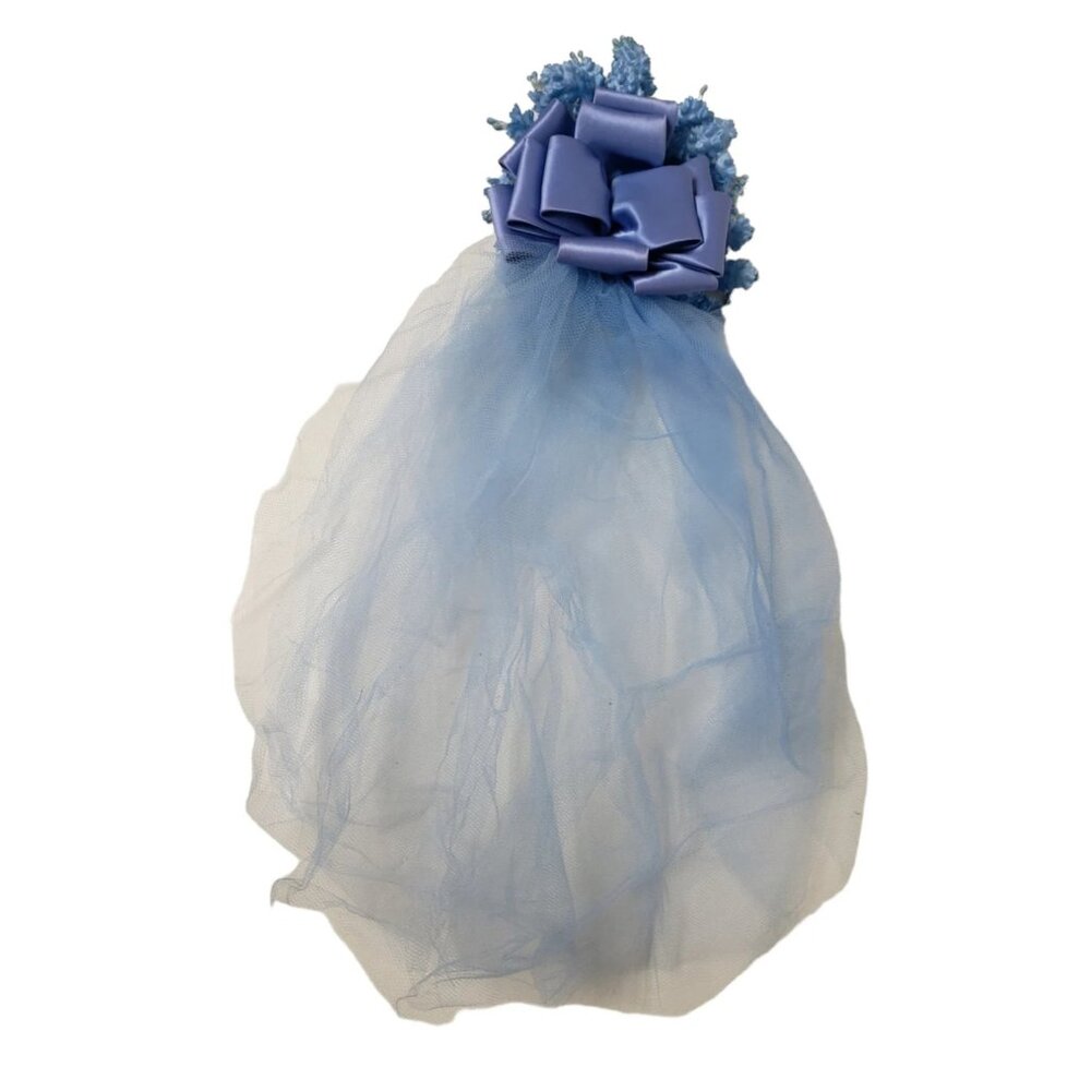 60s - 70s blue tulle veil for flower girls and bridesmaids